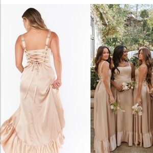Champagne Luxe Satin Bridesmaid Dress
